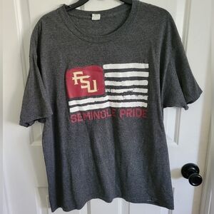 Hanes Men's Gray FSU Seminole Pride Short Sleeve T-shirt Size Large